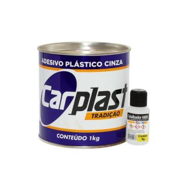 Imagem de Adesivo Plastico Cinza 1kg + Catalisador Carplast - MAXI RUBBER