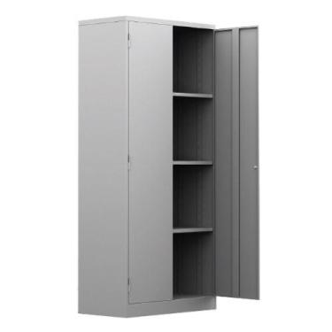 Imagem de Armário De Aço 2 Portas Multiuso Com 4 Prateleira PA90 198x90x40 Com C