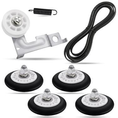 Imagem de Kit de reparo de rolo de tambor de secador atualizado - adequado para LG Ken-more DLE2516W DLE3170W DLE5955W DLE0442W, incluindo rolos de tambor para secadora 4581EL2002C (pacote com 4), correia de