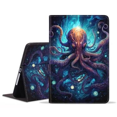 Imagem de stmedazm Capa para iPad 9.7 2018/2017, iPad Air 2/iPad Air, capa dobrável de couro sintético premium com função despertar/hibernar automática para iPad 6ª/5ª geração – Polvo