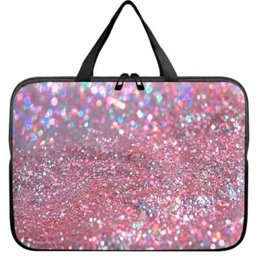 Imagem de Capa universal para tablet laptop de 10 polegadas, estojo de transporte fino com glitter rosa bolsa de viagem para laptop bolsa durável para laptops de 7 a 10 polegadas / notebook/tablet infantil/iPad