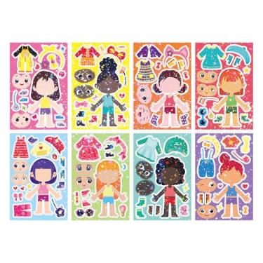 Imagem de 8 peças de adesivos para meninas fofas, adesivos para lembrancinhas de festa, artigos artísticos, jogos de artesanato, prêmios de atividade escolar, adesivos à prova d'água para meninas, meninos