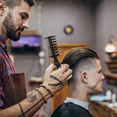Imagem de Pente de cabelo para homens | Escovas de cabelo retrô para cabeça de óleo | pente de dentes largos, pente de cabelo portátil com óleo, pente de cabelo masculino largo e grande