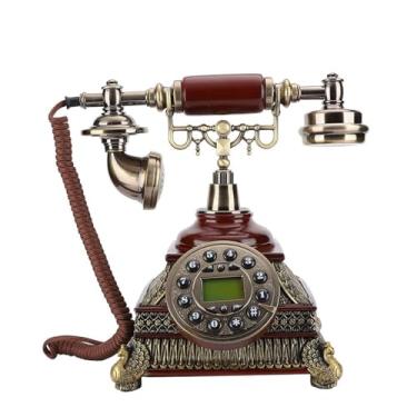 Imagem de Cryfokt Telefone Antigo Vintage Com Tela, Rediscagem de um Botão para Som Nítido, Adequado para Home Office, Telefone retrô FSK DTMF Com Fio