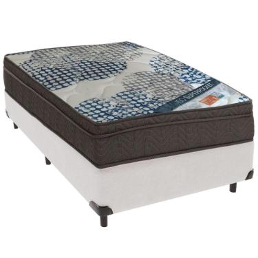 Imagem de Cama Box Branco E Colchão Iso Superpocket Molas Ensacadas Solteiro Ortobom