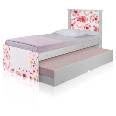 Imagem de Bicama Juvenil Adesivada Rosas Com Colchões