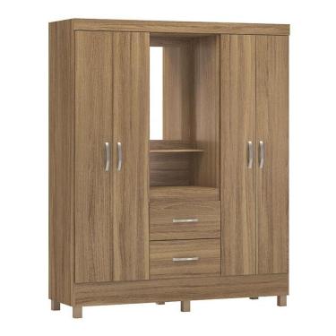 Imagem de Guarda Roupa Capelinha Lord 4 Portas Amêndola Com Espelho - Demóbile Amêndola