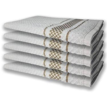 Imagem de 5 Panos De Prato Atoalhado Felpudo 370g/m² Premium Marrom