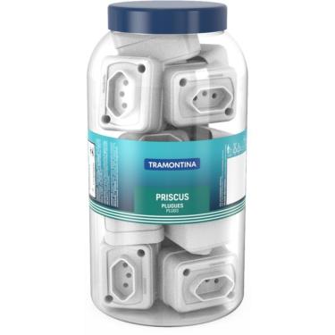 Imagem de Tomada Retangular Branca 2P T 10A 250V~ Embalagem Em Pote