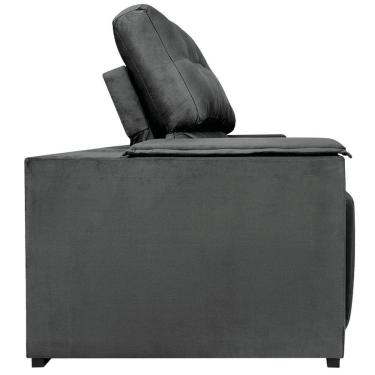 Imagem de Sofá Cama Retrátil Sala Vicenza Vicenza 210cm Suede Cinza