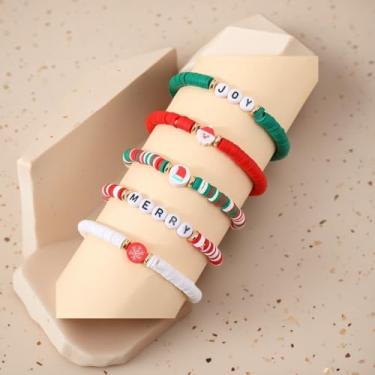 Imagem de Pulseira de Natal, adequada como presente de Natal para amigos ou amantes, uma pulseira moderna com significado de bênção, One Size, Argila de polímero, Sem Pedra Preciosa