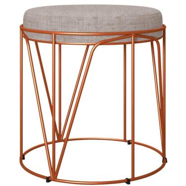 Imagem de Puff Aramado Bronze Zaya L02 Linho Bege