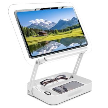 Imagem de Suporte para livros com suporte giratório para exibição de livros com ajuste de altura ideal para leitura de estudo ou prática de música para laptop e tablet