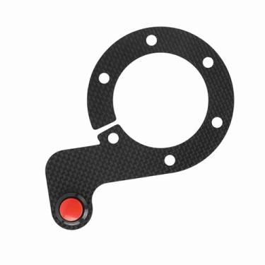 Imagem de Ailgely Kits de Botões de Buzina Externos de Fibra de Carbono Modificados para Carro, Material Premium, Botão único ou Duplo, /OMP/Nardi/, Montados entre o Adaptador do Cubo e o Volante, (uma)