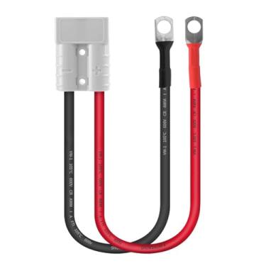 Imagem de Leehitech Conector rápido de bateria de 7 AWG com terminais, conector Anderson resistente 50A 600V 0,98 FT cabo de bateria para carros, carrinhos de golfe, tratores, motores