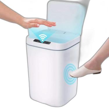 Imagem de Lixeira Inteligente Lixo 16L Sensor Automático Resistente