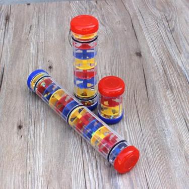 Imagem de Acouto Brinquedo Rainmaker Rain Stick - Shaker para Educação Musical para Crianças, Jardim de Infância Com Tubo de Chocalho, Plástico Seguro Com Efeitos Sonoros de Chuva Simulados, Desenvolvimento
