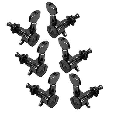 Imagem de Afinadores de Travamento de Guitarra, Corda de Trava Selada, Chave de Ajuste, Acessório de Música Resistente, Divisão Preta, Esquerda e Direita (Três à esquerda, três à direita,