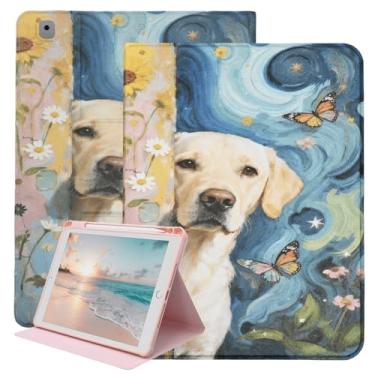 Imagem de Capa giratória para iPad 9ª/8ª/7ª geração, 10,2 polegadas, 2021/2020/2019, para mulheres, meninas, crianças, capa inteligente com suporte giratório com função de hibernar automaticamente, porta-lápis