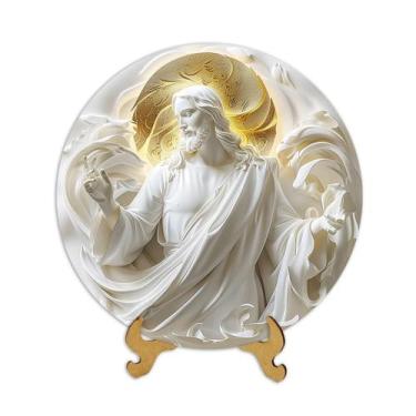 Imagem de Placas Religiosas com apoio de mesa Menino Jesus Sagrada Família Nossa