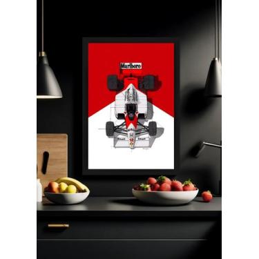 Imagem de Quadro McLaren Ícone com Vidro e Moldura Preta - Spark Loja