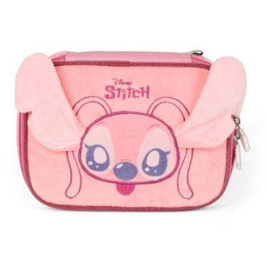 Imagem de Estojo Escolar Disney Stitch Meninas Box Pelucia Rosa Luxcel