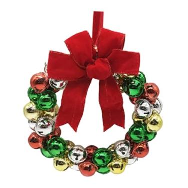 Imagem de Fancyes Guirlanda de Natal com Sino, Decoração Natalina, Pingente, Presente, Decoração para Casa, Guirlanda Pequena de Natal para Parede Interna, Casamento, Style G