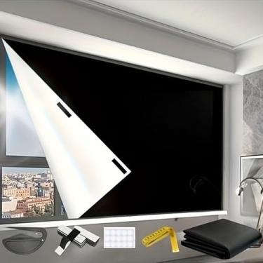 Imagem de 1 cortina blackout para quarto e viagem, persianas portáteis com isolamento térmico - proteção UV autoadesiva, bloqueio de luz, escritório em casa, viagem, cortinas para quarto (39,37 × 59,15 cm)