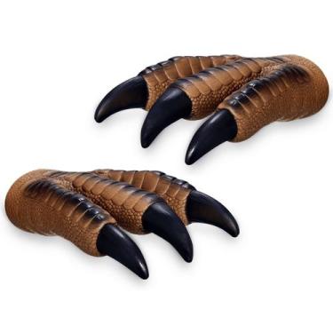 Imagem de 2 Fantoche Garra De Dinossauro Marrom Tiranossauro Rex - Adijomar