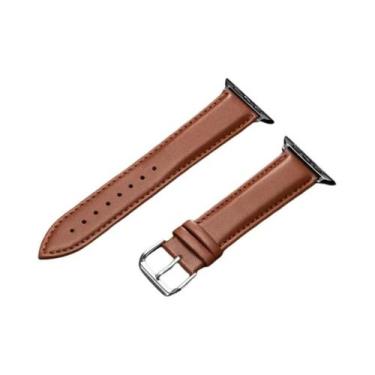 Imagem de Pulseira De Couro De Bezerro Genuíno Para iWatch 8 7 6 5 4 3 SE Apple 