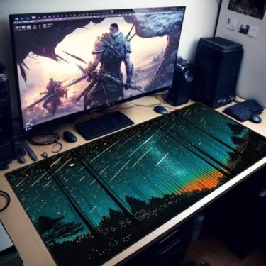 Imagem de Mouse Pad Gamer Vários Modelos Diversos Populares Pop (Floresta Estrelas | 1923,90x55cm)