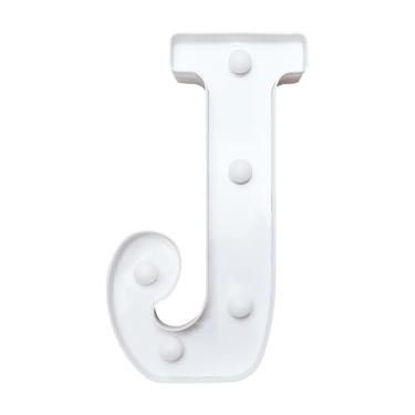 Imagem de Letreiro de LED, letras iluminadas, letras para decoração de parede, perfeita para festas, casamentos, decorações de lojas (J), placa de jardim à prova d'água com efeito neon