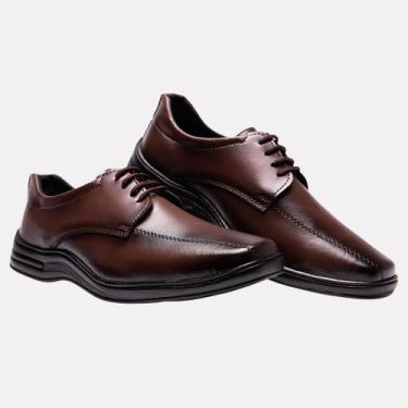 Imagem de Calçado masculino social com cadarço confortável estilo urbano ortopéd