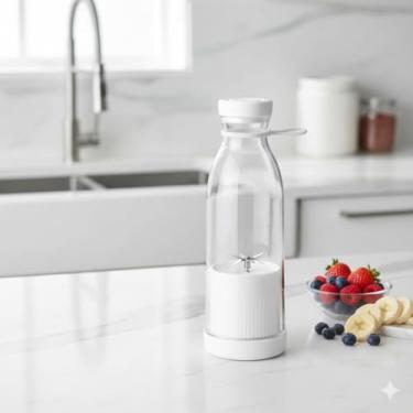 Imagem de Mini Juicer Portátil 400ml Liquidificador USB com Alça para Sucos e Smoothies