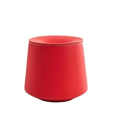 Imagem de Cinzeiro Solid Color, Lidded Minimalist Home Ashtray Windproof Suitable for Chinese Office Use(Red)