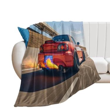 Imagem de HouLaiZhe Cobertor Super Macio Flanela Speedy JDM Carro S2000 Spitfire Cool Leve Cobertores de Refrigeração para Sofá-Cama Cadeira Sofá Carro Viagem ao Ar Livre Leve Quente 152 cm x 203 cm