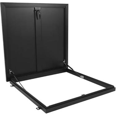 Imagem de Escotilha de acesso ao telhado de aço galvanizado com alça - Porta de segurança resistente à prova d'água para coberturas de saída de claraboia de sótão, adega e comercial (tampa de ventilação de