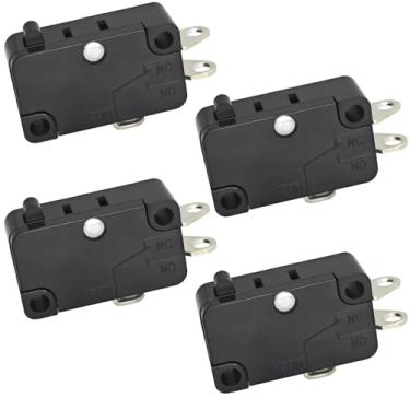 Imagem de Pacote com 4 V3-19M Basic/Snap Action Switch Substituição para Honeywell V3-19M - Microswitch de êmbolo redondo, SPDT, 15A 125VAC