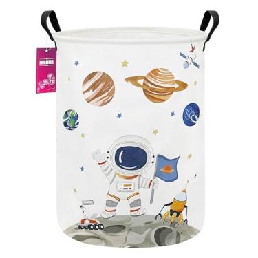 Imagem de INGHUA Cesto de roupa suja grande em tecido de lona leve, organizador de brinquedos/roupas sujas dobrável à prova d'água para dormitórios universitários, quarto de meninos e meninas, banheiro