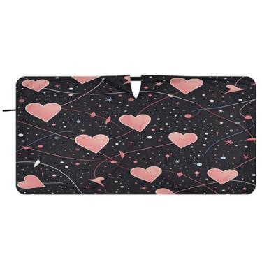 Imagem de CEBUGI Para-brisa de carro dobrável sombra de sol corações janela de carro sombras guarda-chuva para-brisa frontal para-sol para acessórios de carro legal carro refletor protetor solar, M