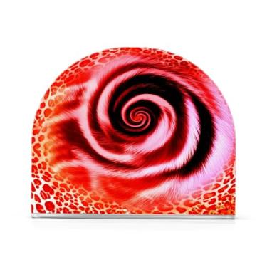 Imagem de Qilmy Porta-guardanapos, porta-guardanapos com estampa de leopardo rosa para mesas cozinha restaurante decoração de casa, suporte decorativo moderno para guardanapos de coquetel de papel de jantar 611