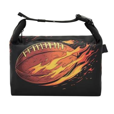 Imagem de STAYTOP Lancheira retrô Flame Rugby com fivela de alça, lancheira isolada para meninos e meninas, lancheira térmica para trabalho escolar