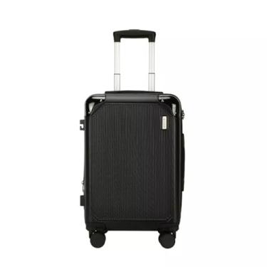 Imagem de Mala de Bordo 10 kg Rígida com Rodinhas 360°, Cadeado TSA, Expansível e Reforçada – Bagagem de Mão para Viagem, Avião e Feriado | Compartimentos Internos e Cinta Organizadora (Preta)