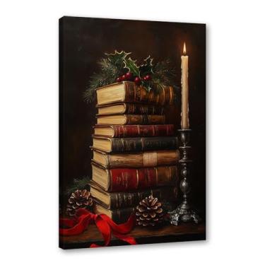 Imagem de Vintage Natal Papai Noel árvore de Natal boneco de neve impressões pintura em tela cenário de inverno imagens de arte de parede para sala de estar decoração de casa (SKU7,20.3x30.5 cm = (20x30cm