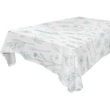 Imagem de Burbuja Toalha de mesa de flores, toalha de mesa quadrada anti-rugas grossa para decoração de jantar, cozinha, festa, 137 x 137 cm