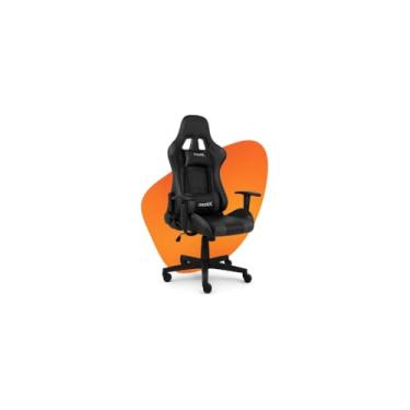 Imagem de Cadeira Gamer Ergonômica, Preta com Vermelho, Tecido e Espuma, Rodas PU, Base PP 320mm, Elevação a Gás Classe 2, 120x80x50cm