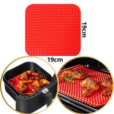 Imagem de Tapete Protetor Silicone P/ fritadeira Airfryer Modelo 19 Cm Quadrado 