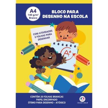 Imagem de Bloco para Desenho A4 140g - 20 Folhas brancas