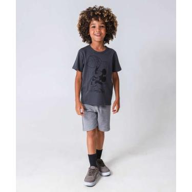 Imagem de Bermuda Infantil Moletinho Flamê Marisa Tam 4 a 10 Cin-04044, Cinza, 4