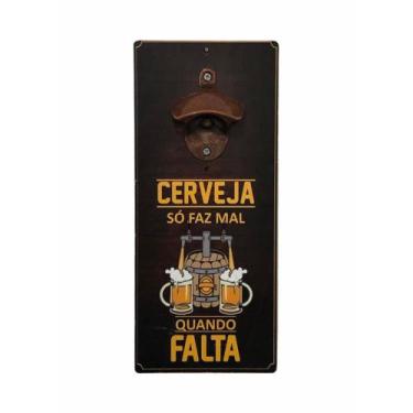 Imagem de Abridor de Garrafa Cerveja Parede Decorativo Ideal para Bar e Churrasc
